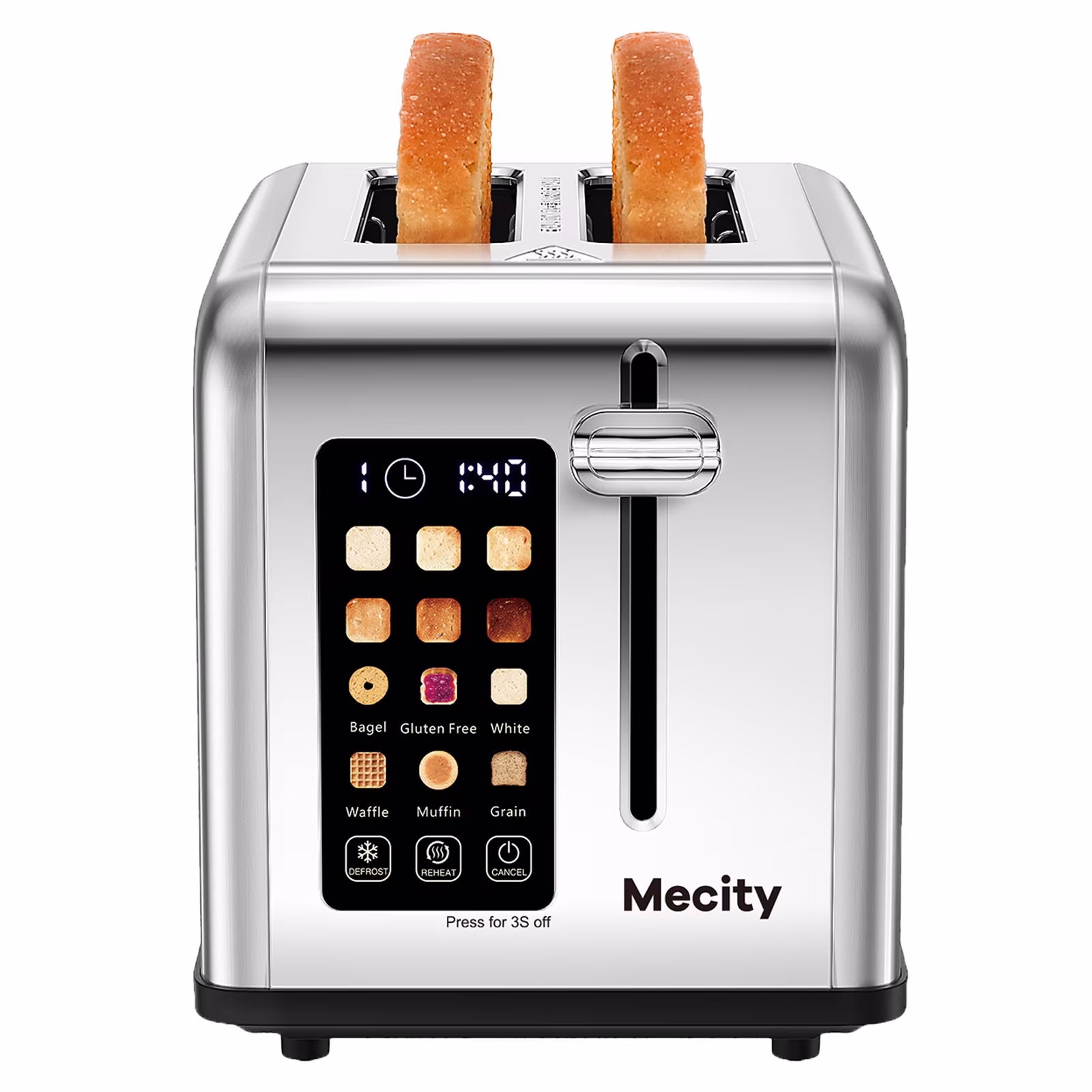 Mecity 2-Slice Touchscreen Toaster, Stainless Steel