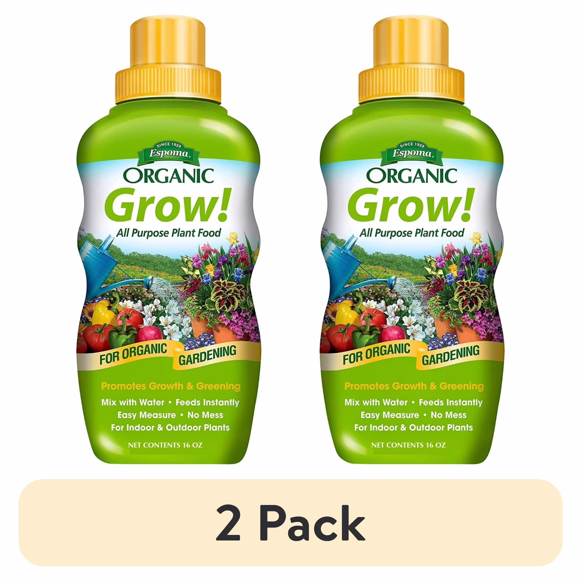 (2 pack) Espoma Grow Organic Liquid All Purpose Plant Food 16 oz