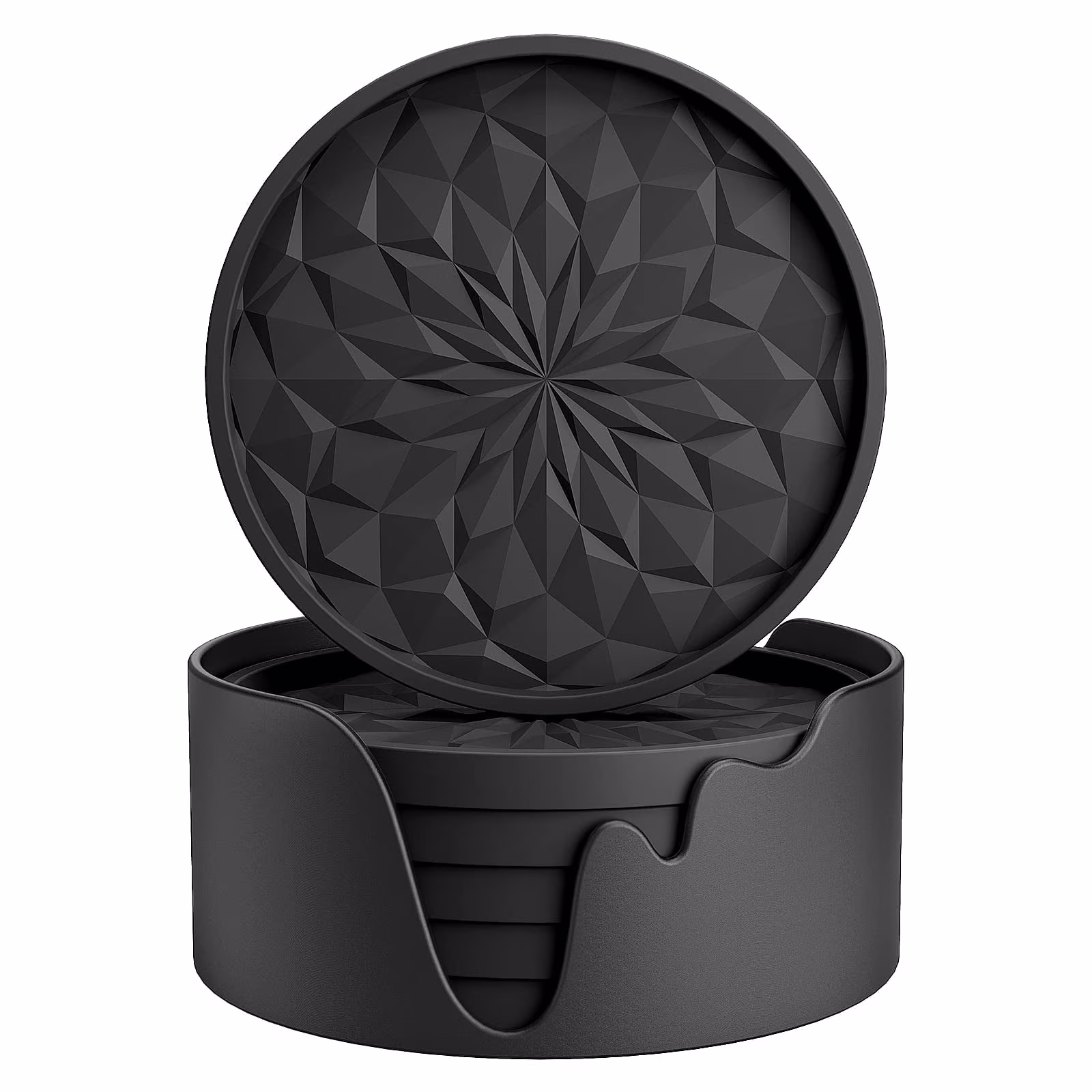6 Pack Silicone Coasters with Holder - Drinking Coasters - Cup Mat for Drinks