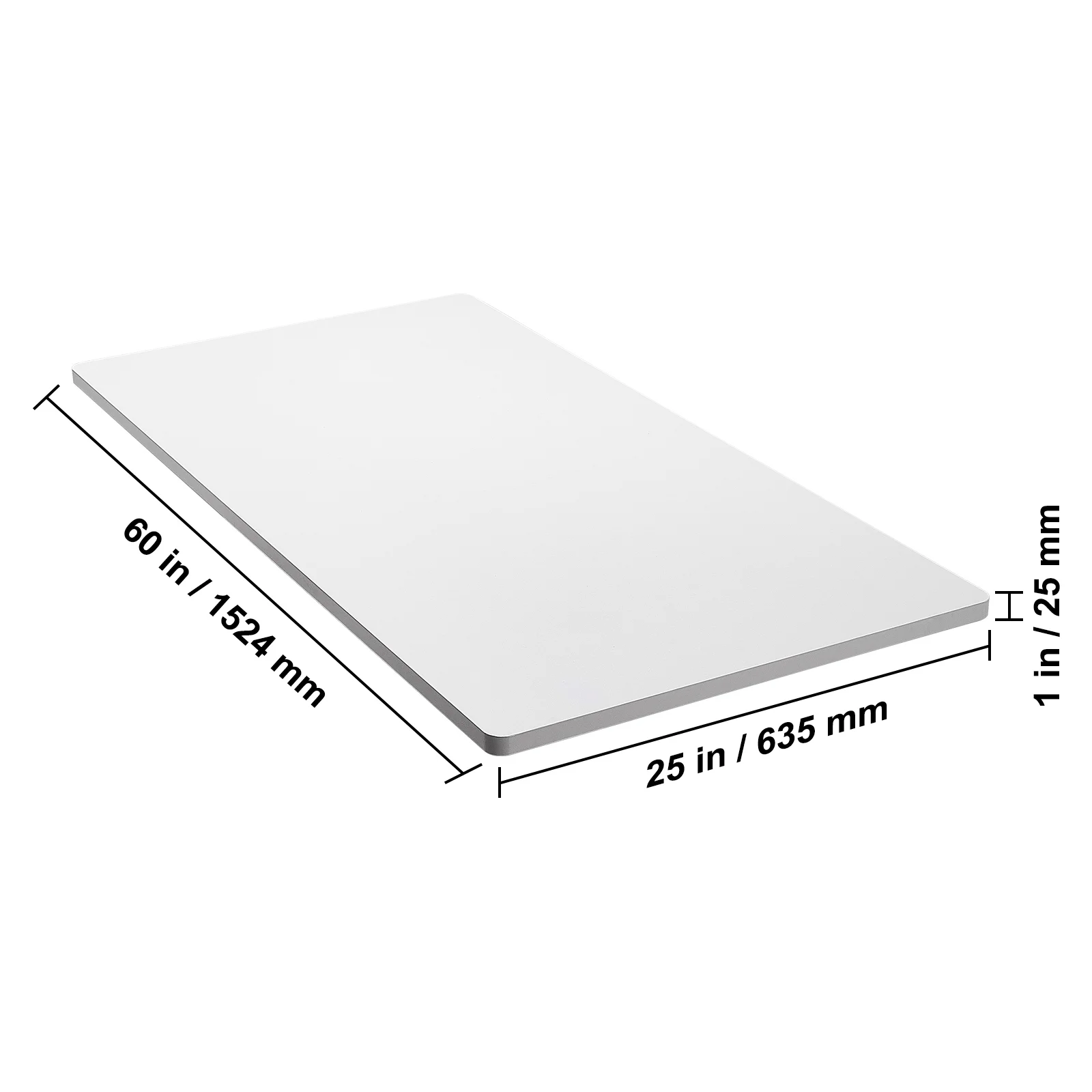 KFFKFF Desk Surface, Supports 220.5 lbs, Dimensions 60" x 25" x 1", Rectangular Top