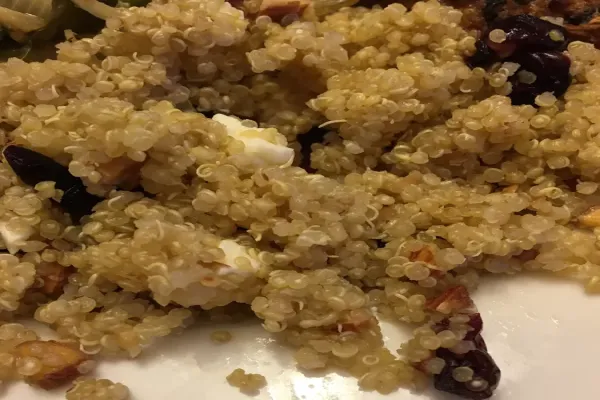 Quinoa with Feta Walnuts and Dried Cranberries