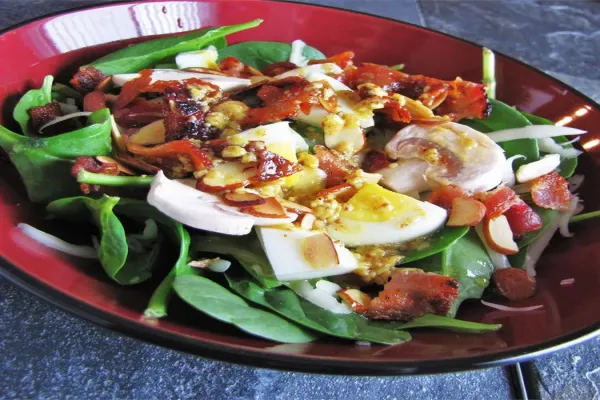 Spinach Salad with Warm Bacon Dressing
